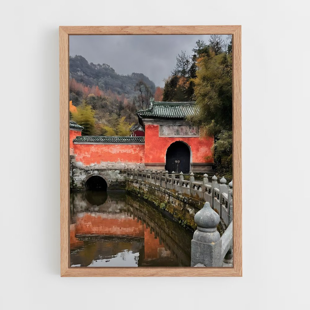 Poster Mur Rouge d'Automne – affiche Kung Fu (vue 4)